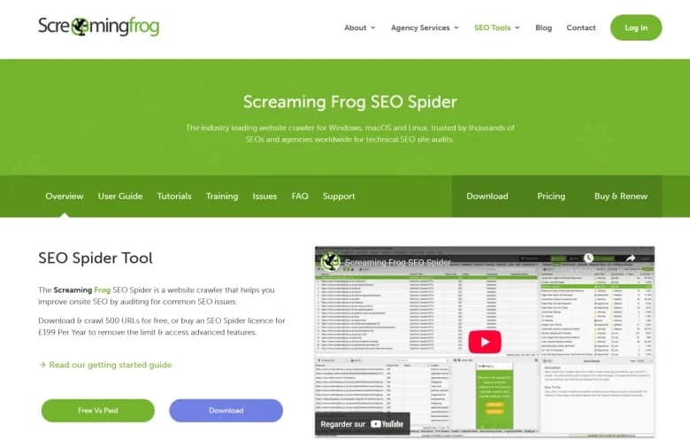 Audit des liens internes avec Screaming Frog