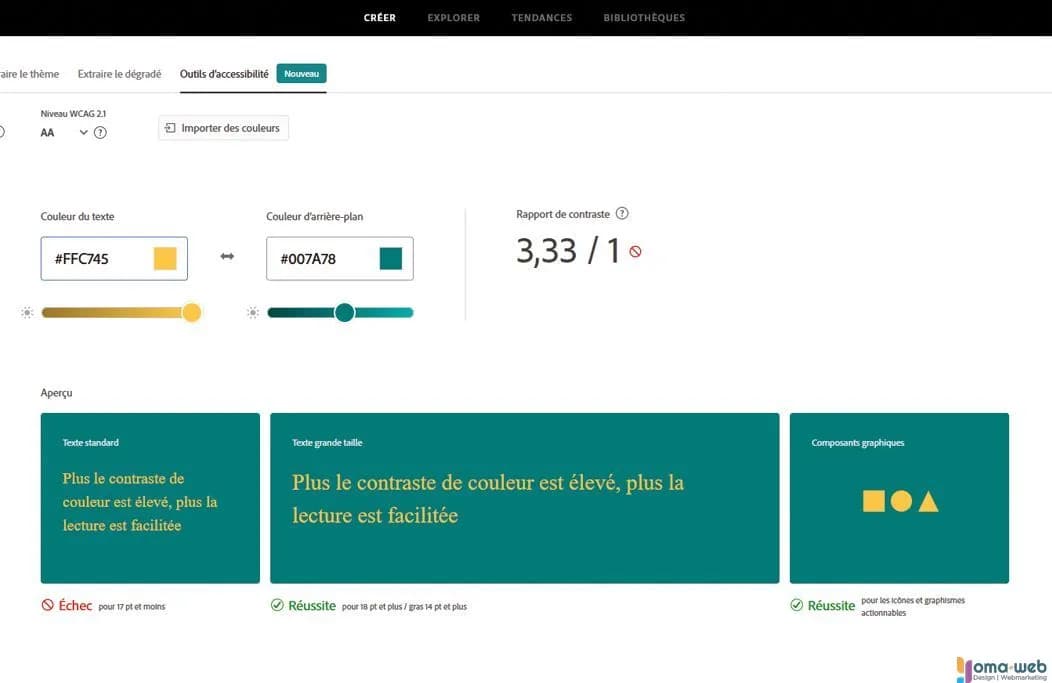 Accessibilite adobe color