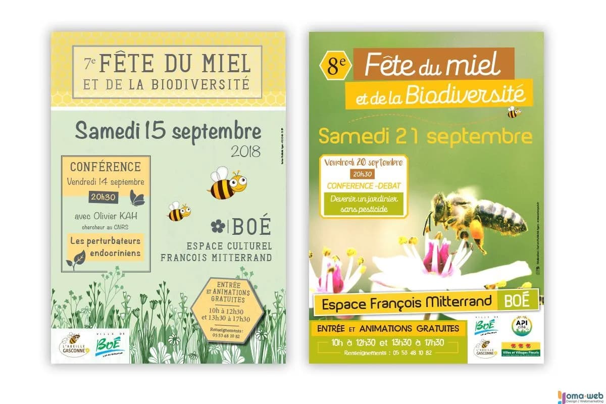 Affiches de la Fête du Miel à Boé