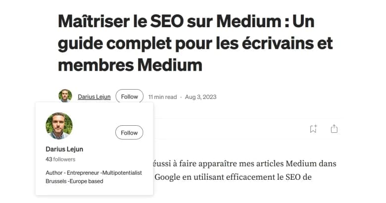 Exemple de signature d’auteur en tête d’article