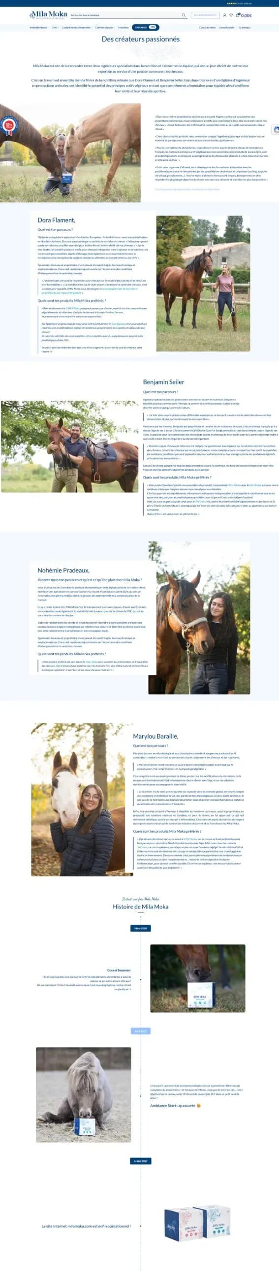 Page des créateurs de Mila Moka