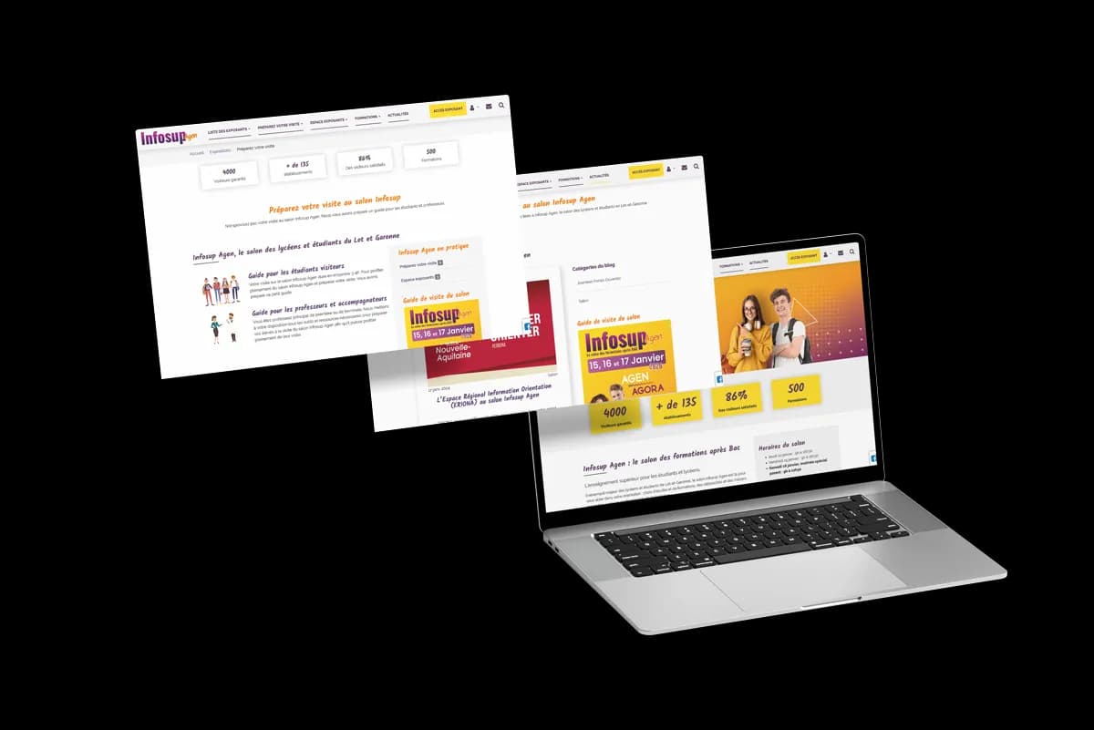 Mockup du site internet Infosup Agen