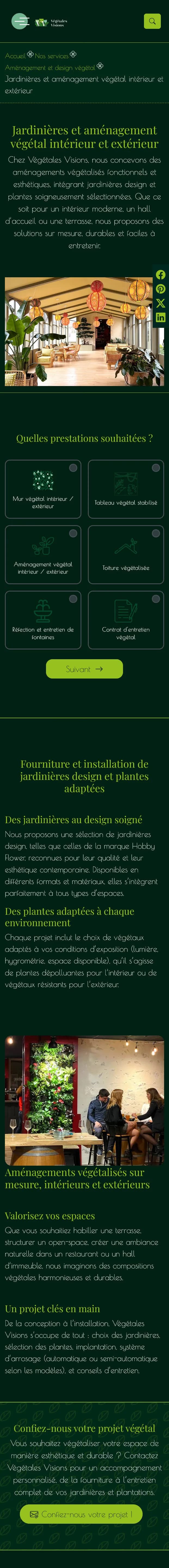 Page version mobile du site Végétales Visions